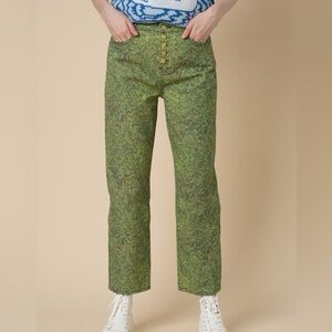 HOUSE OF SUNNY LONDON FIELDS JESSIE DENIM - GRASS PRINT - Size 2